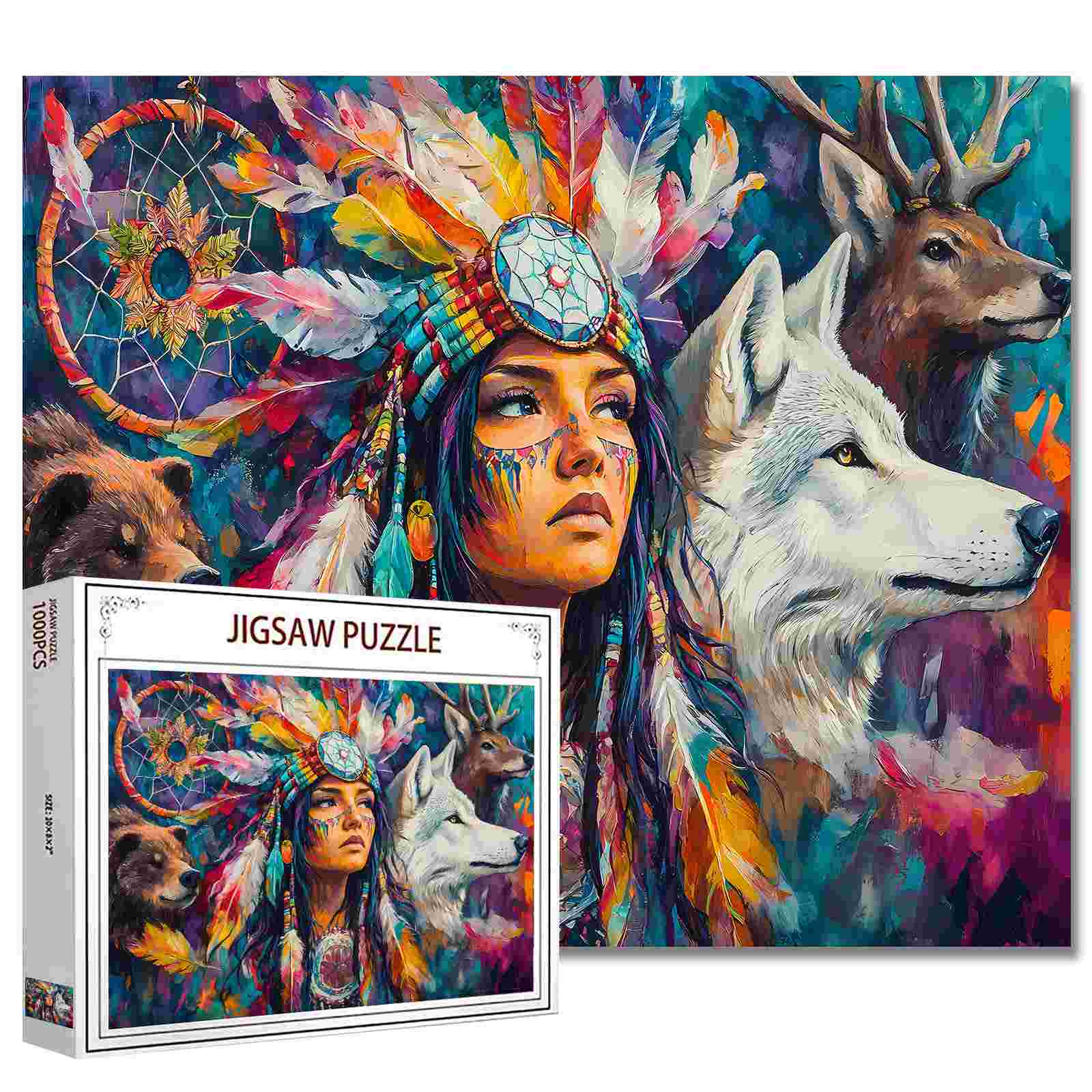 Tribal Spirit Warrior Jigsaw Puzzle - Tucocoo