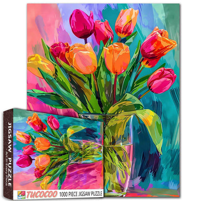 Vibrant Tulips Jigsaw Puzzle - Tucocoo